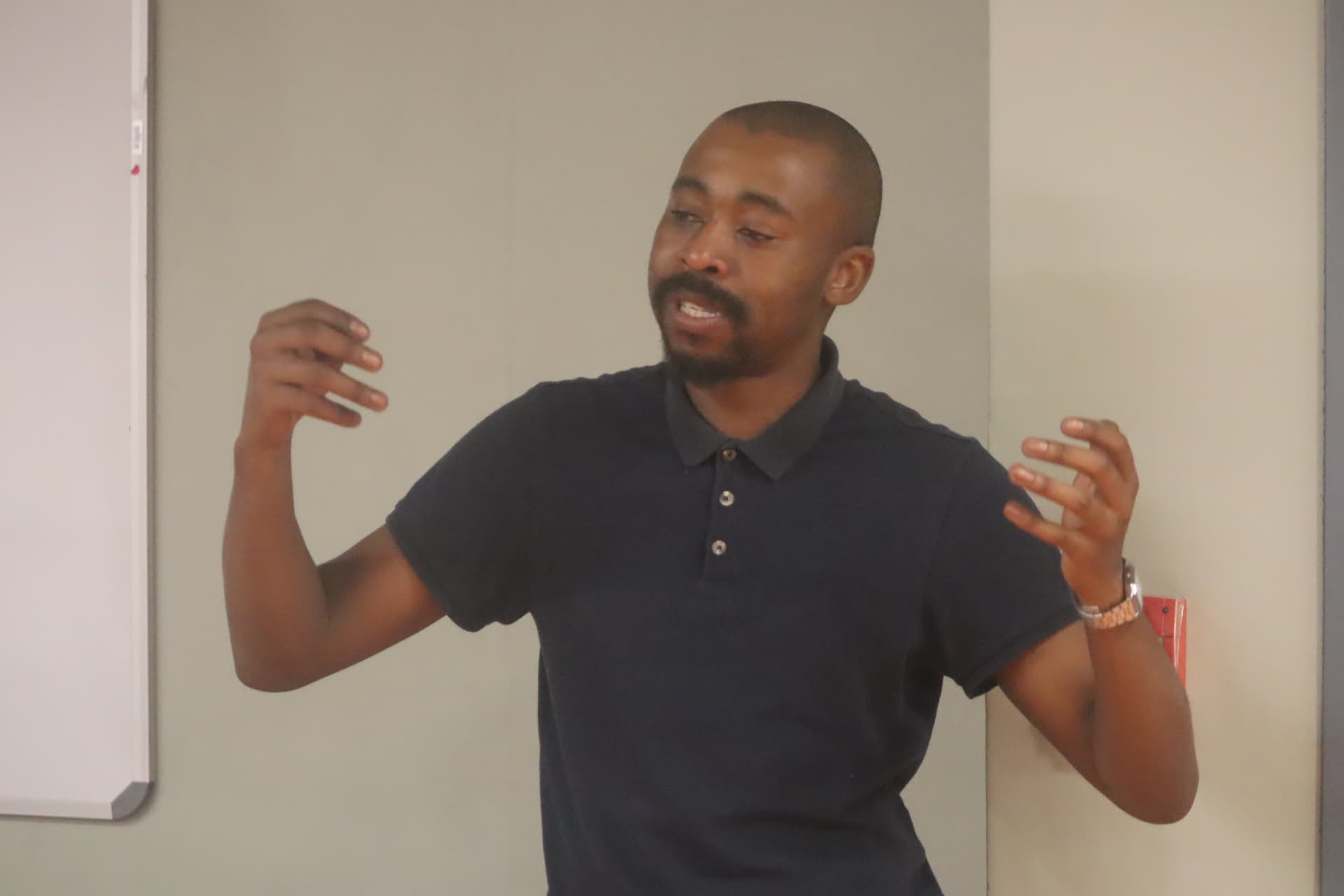 A facilitator speaking during a Northern Cape hackathon bootcamp