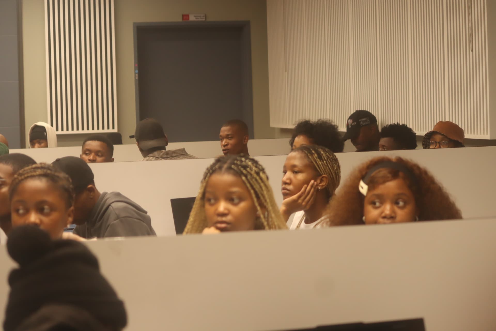 Participants seated in a lecture room during a Northern Cape hackathon session